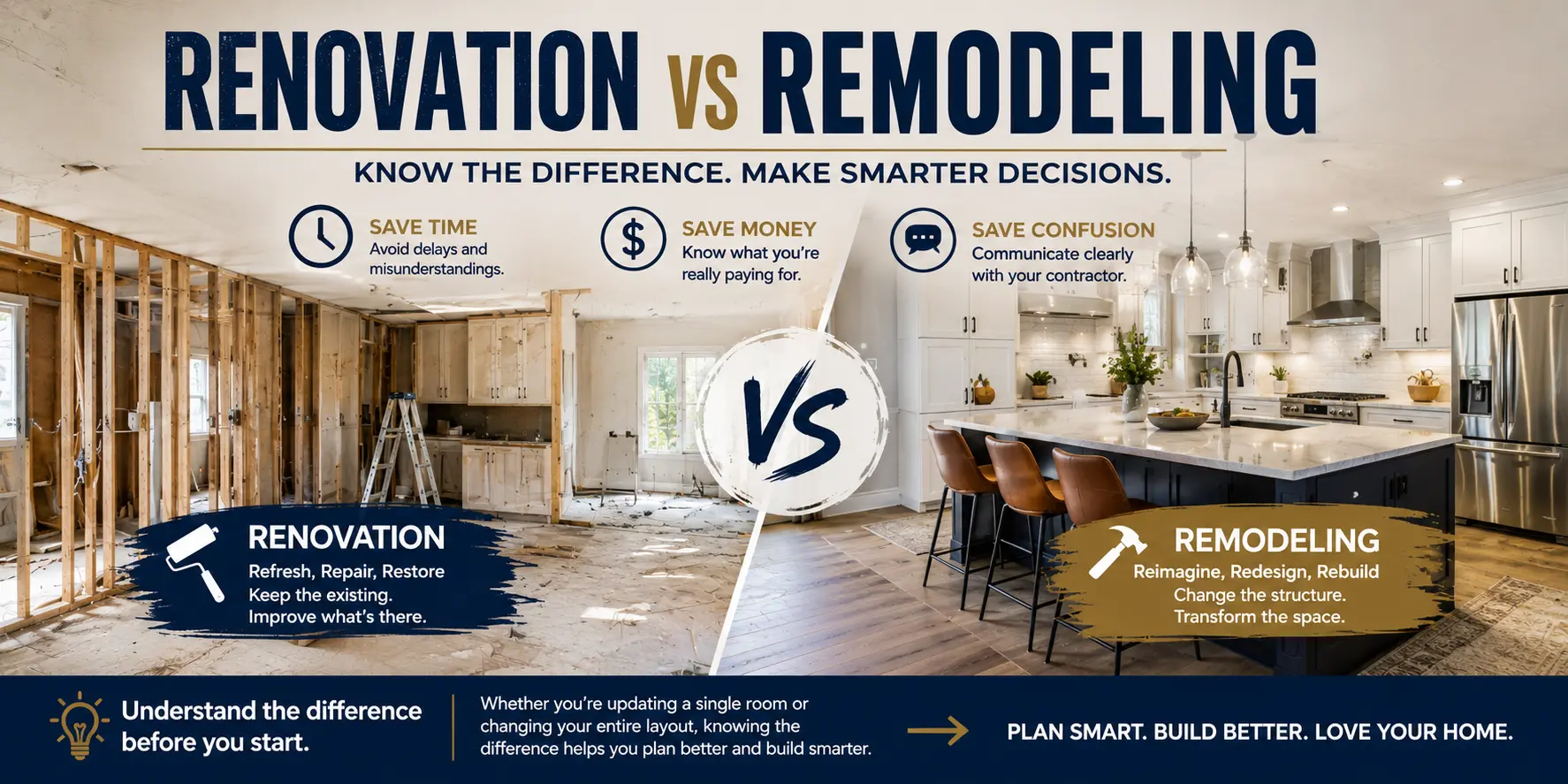 Renovation vs. Remodeling: What’s the Difference?